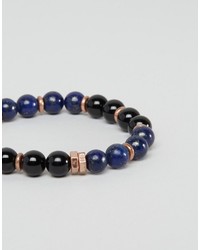Bracelet orné de perles bleu Icon Brand
