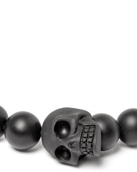 Bracelet orné de perles gris foncé Alexander McQueen