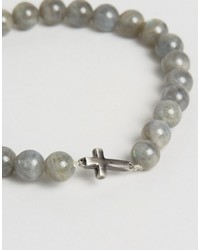 Bracelet orné de perles gris Simon Carter