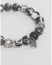 Bracelet orné de perles gris Icon Brand