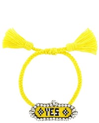 Bracelet orné de perles jaune Shourouk
