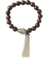 Bracelet orné de perles marron foncé Loree Rodkin