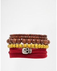 Bracelet orné de perles marron Icon Brand