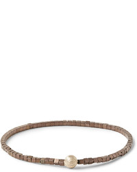 Bracelet orné de perles marron Luis Morais