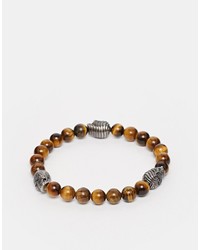 Bracelet orné de perles marron Simon Carter