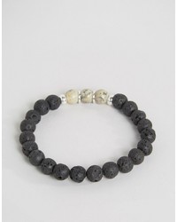 Bracelet orné de perles noir Seven London