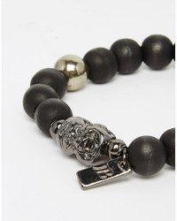 Bracelet orné de perles noir Icon Brand