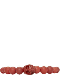 Bracelet orné de perles rouge Alexander McQueen