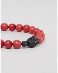 Bracelet orné de perles rouge Icon Brand