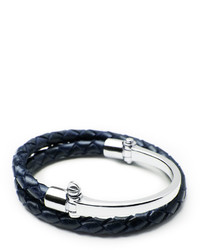 Bracelet tressé bleu marine