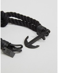 Bracelet tressé noir Icon Brand