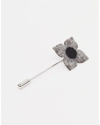 Broche à fleurs grise Asos