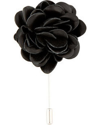 Broche à fleurs noire Lanvin