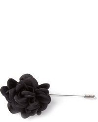 Broche à fleurs noire Lanvin