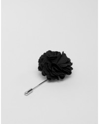 Broche à fleurs noire