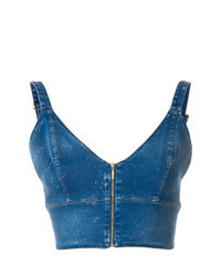 Bustier en denim bleu