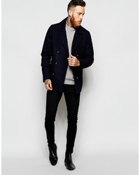 Caban bleu marine Asos