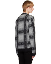 Cardigan à carreaux gris foncé Amiri