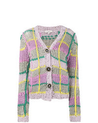 Cardigan à carreaux multicolore