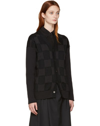 Cardigan à carreaux noir Junya Watanabe