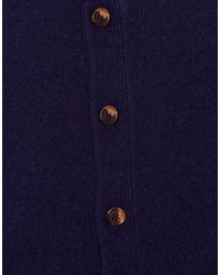 Cardigan à col châle à motif zigzag bleu marine Asos