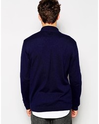 Cardigan à col châle bleu marine Asos