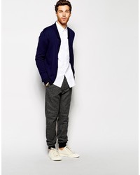 Cardigan à col châle bleu marine Asos