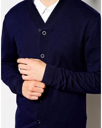 Cardigan à col châle bleu marine Asos