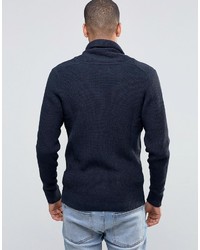 Cardigan à col châle bleu marine Selected