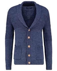 Cardigan à col châle bleu marine Pier One