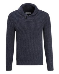 Cardigan à col châle bleu marine Pier One
