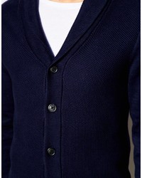 Cardigan à col châle bleu marine Selected