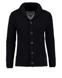 Cardigan à col châle bleu marine Superdry