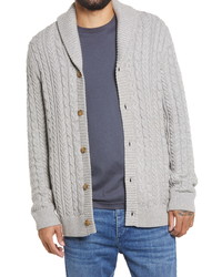 Cardigan à col châle en tricot gris
