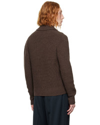 Cardigan à col châle en tricot marron foncé Maiden Name