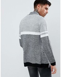 Cardigan à col châle gris