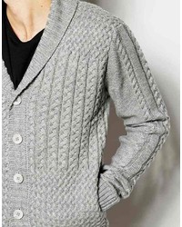 Cardigan à col châle gris