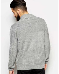 Cardigan à col châle gris