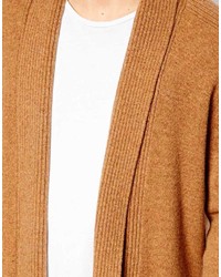 Cardigan à col châle marron clair Asos