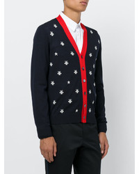 Cardigan à étoiles bleu marine Gucci