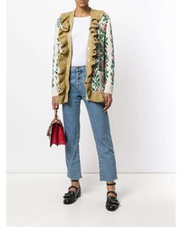 Cardigan à fleurs beige Gucci