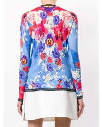 Cardigan à fleurs bleu Roberto Cavalli