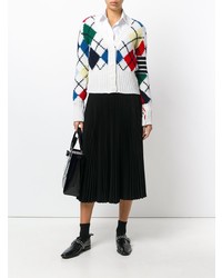 Cardigan à losanges blanc Thom Browne