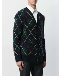 Cardigan à losanges bleu marine Gucci