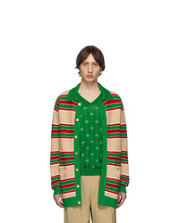 Cardigan à rayures horizontales multicolore Gucci