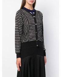 Cardigan à rayures horizontales noir Sonia Rykiel