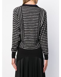 Cardigan à rayures horizontales noir Sonia Rykiel