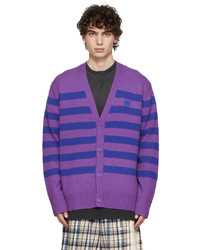Cardigan à rayures horizontales violet