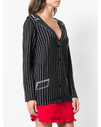 Cardigan à rayures verticales noir Moschino