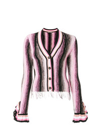 Cardigan à rayures verticales rose Marco De Vincenzo